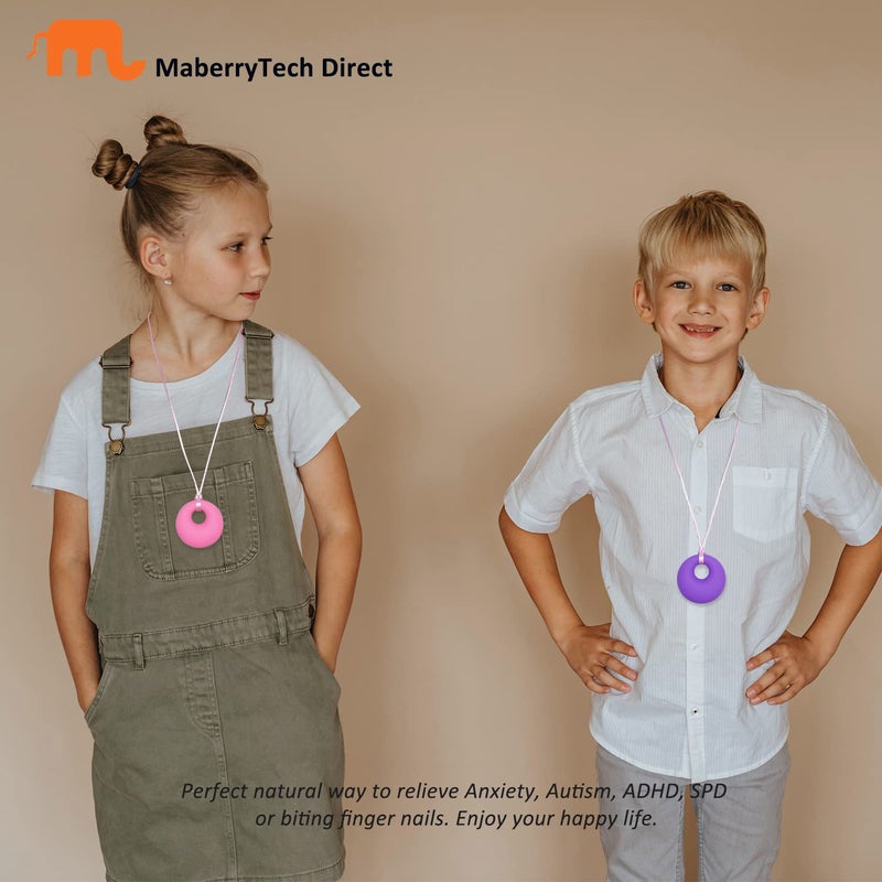 MaberryTech Direct Chew Necklace for Sensory Kids Girls, Chewy Necklace Sensory Chew Toys for Adults with Autism ADHD Anxiety, Silicone Sensory Necklaces for Chewing - 3 Pack - Image 5